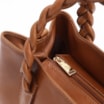 Bolsa Tote Trançada Couro Marrom Claro - imagem 5