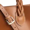 Bolsa Tote Trançada Couro Marrom Claro - imagem 7