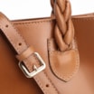 Bolsa Tote Trançada Couro Marrom Claro - imagem 7
