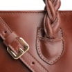 Bolsa Tote Trançada Couro Marrom Escuro - imagem 7