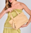 Bolsa Tote Tressê Couro Amarelo - imagem 2