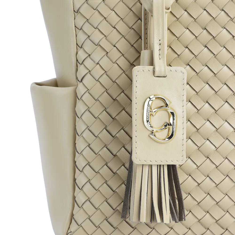 Bolsa Tote Tressê Couro Amarelo - imagem 6