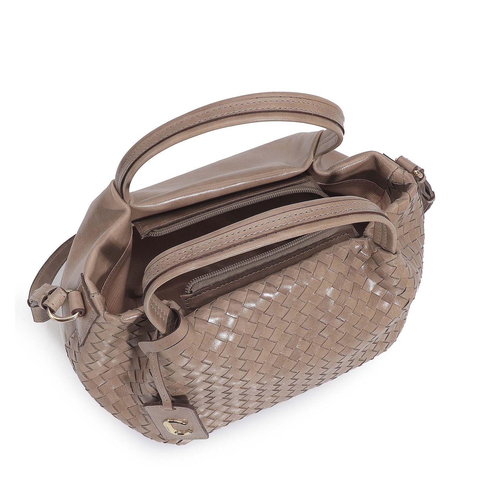 Bolsa Tote Tressê Couro Argila