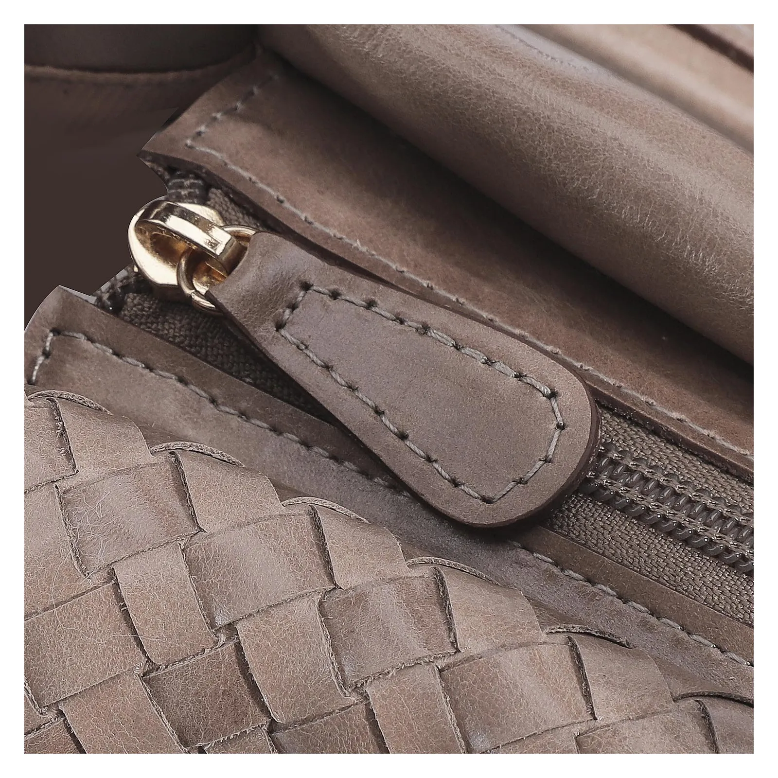 Bolsa Tote Tressê Couro Argila