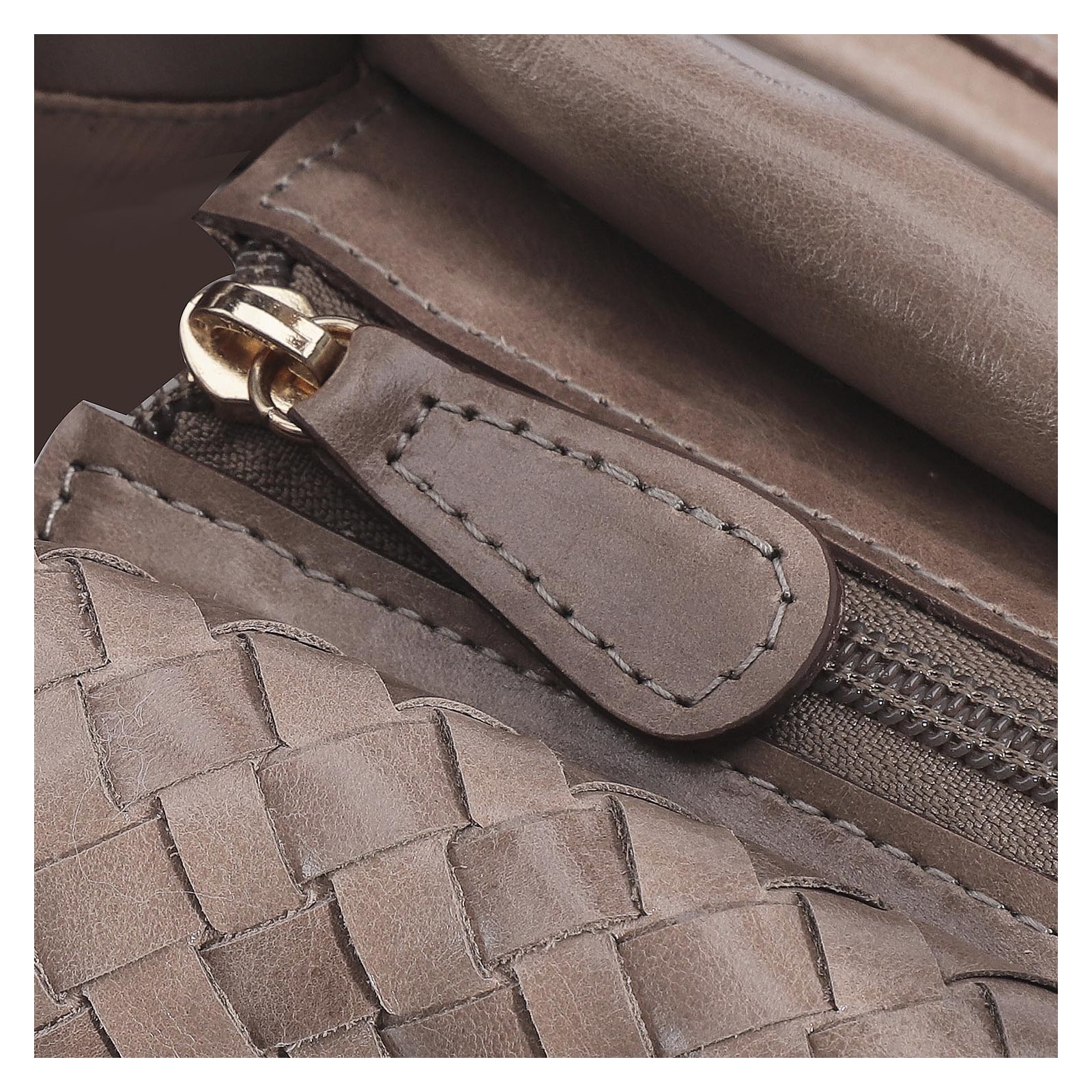 Bolsa Tote Tressê Couro Argila