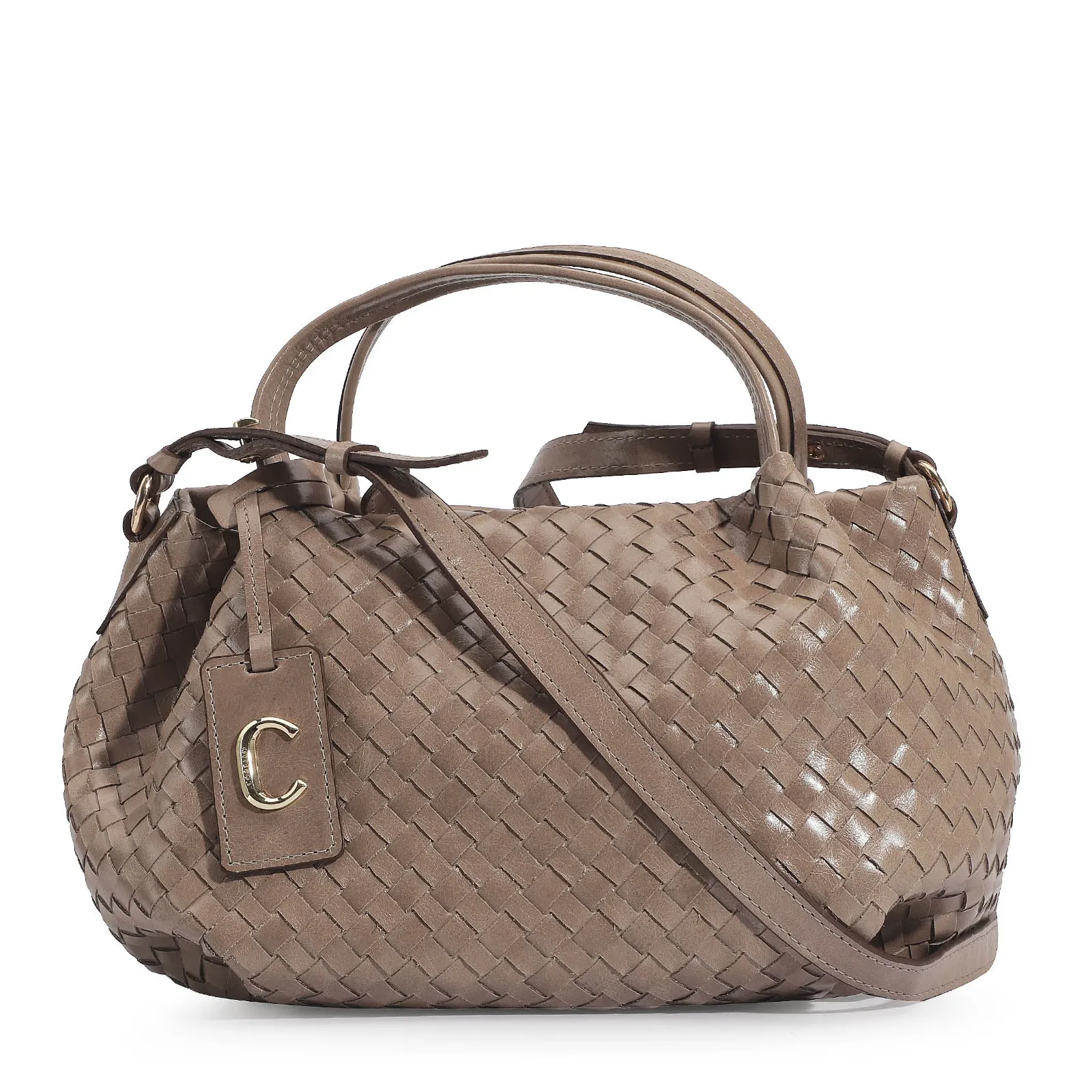 Bolsa Tote Tressê Couro Argila