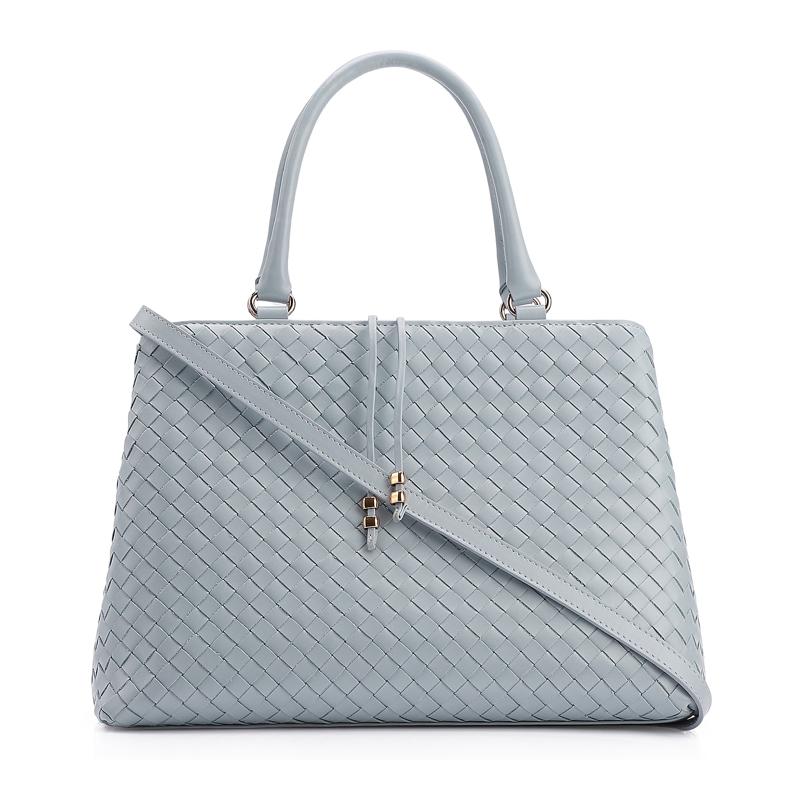 Bolsa Tote Tressê Couro Azul