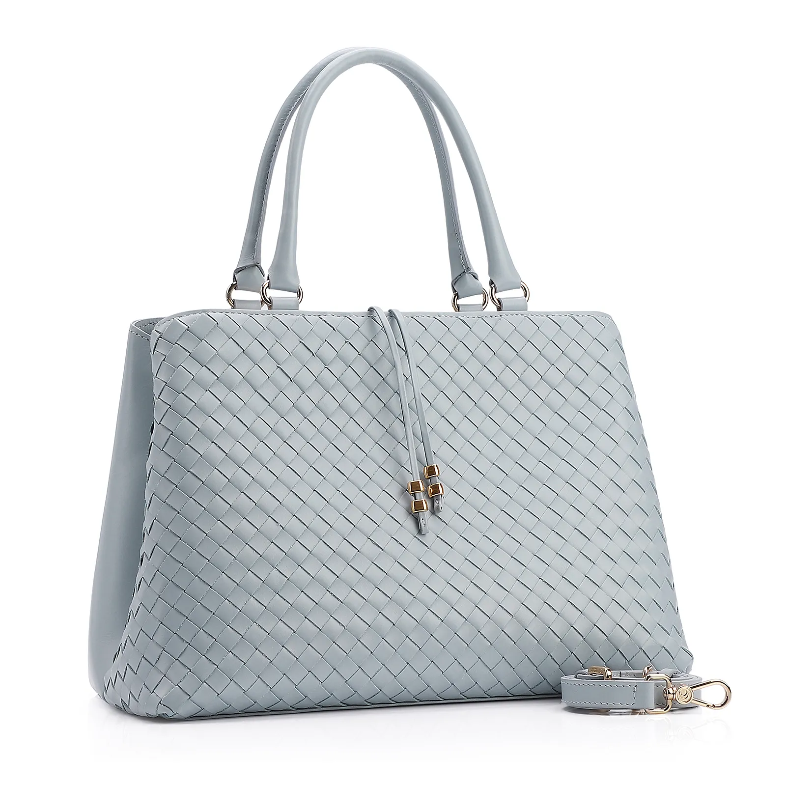 Bolsa Tote Tressê Couro Azul