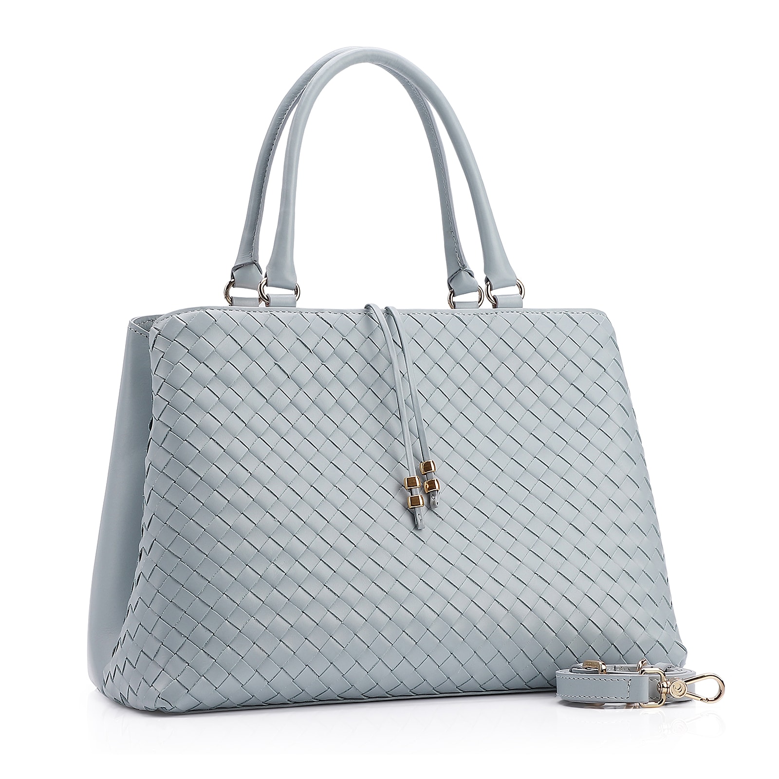 Bolsa Tote Tressê Couro Azul