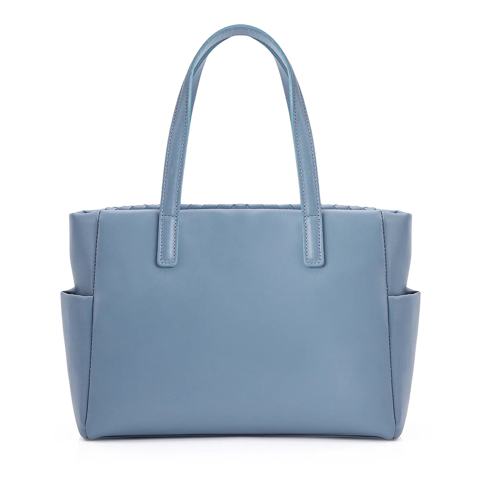 Bolsa Tote Tressê Couro Azul