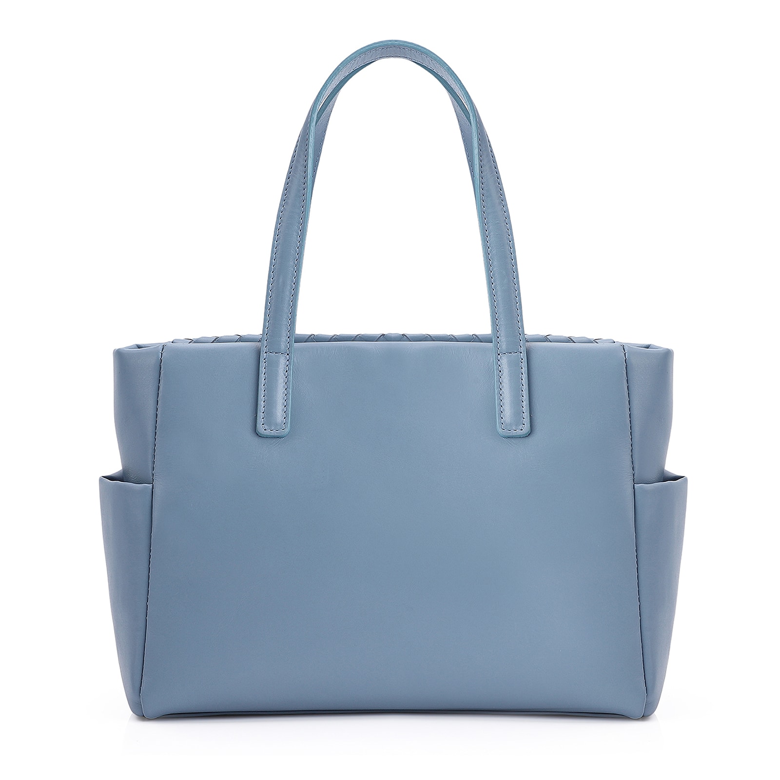 Bolsa Tote Tressê Couro Azul