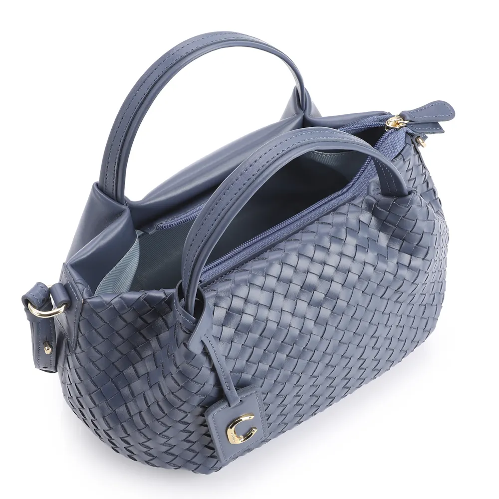 Bolsa Tote Tressê Couro Azul - imagem 4