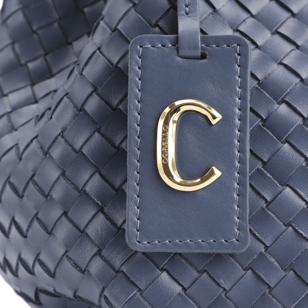 Bolsa Tote Tressê Couro Azul - imagem 5