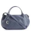 Bolsa Tote Tressê Couro Azul - imagem 1