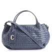 Bolsa Tote Tressê Couro Azul - imagem 1