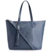 Bolsa Tote Tressê Couro Azul - imagem 1