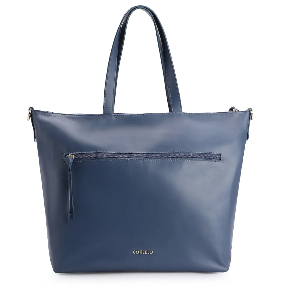 Bolsa Tote Tressê Couro Azul - imagem 3