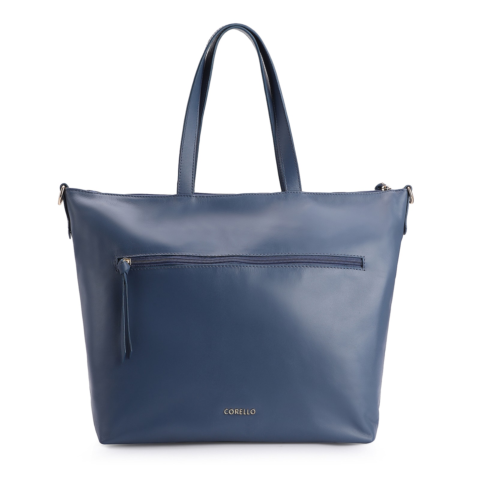 Bolsa Tote Tressê Couro Azul