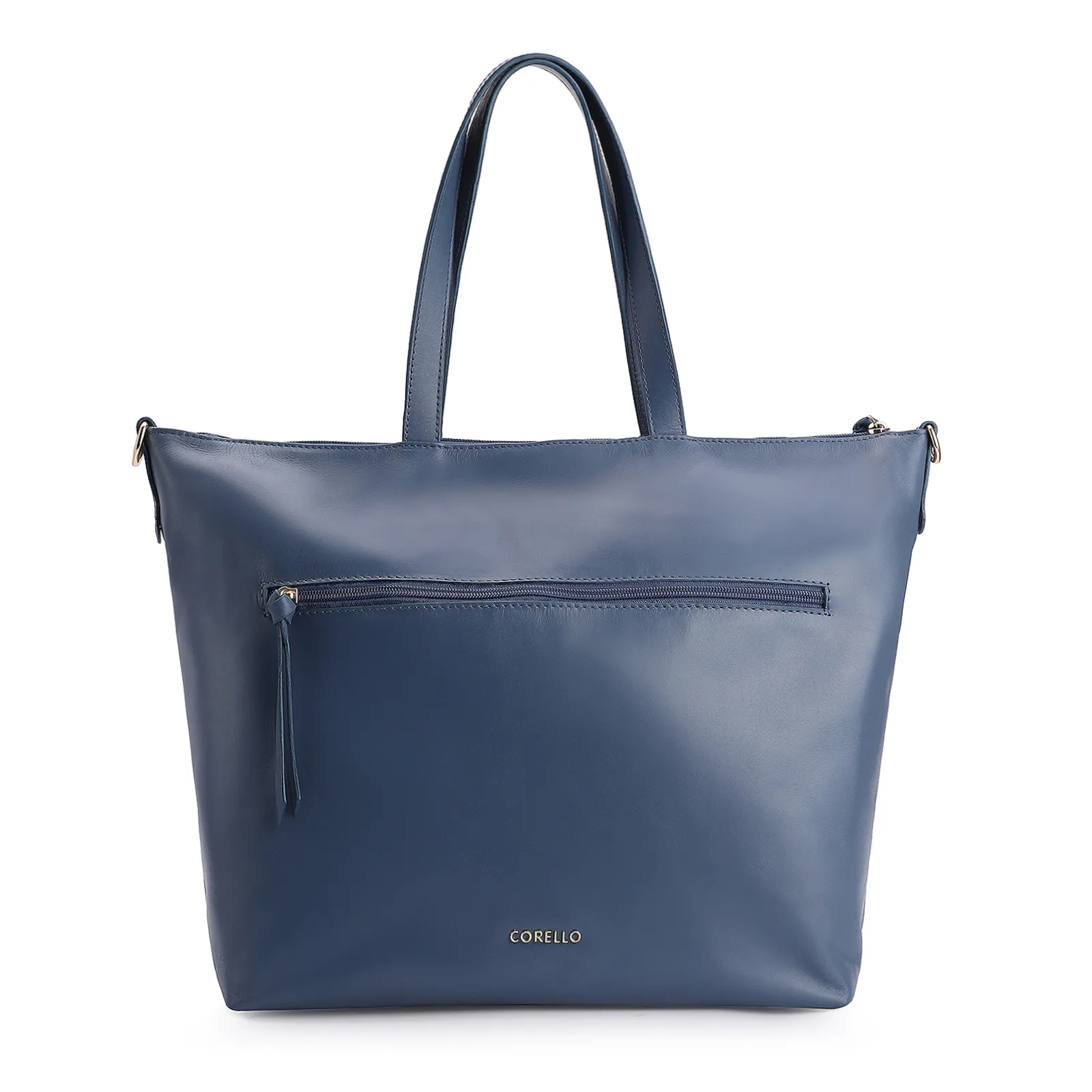 Bolsa Tote Tressê Couro Azul