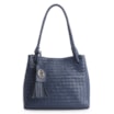 Bolsa Tote Tressê Couro Azul - imagem 1