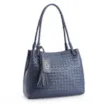 Bolsa Tote Tressê Couro Azul - imagem 2