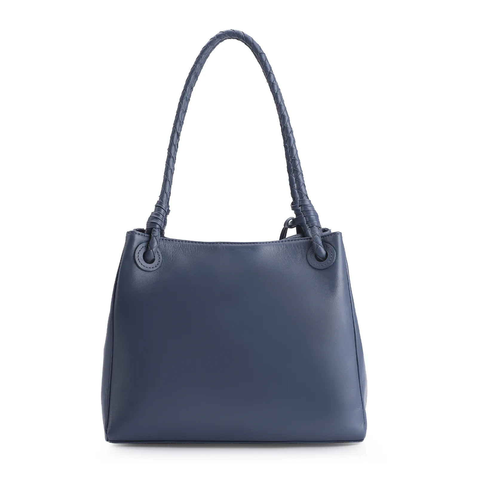 Bolsa Tote Tressê Couro Azul