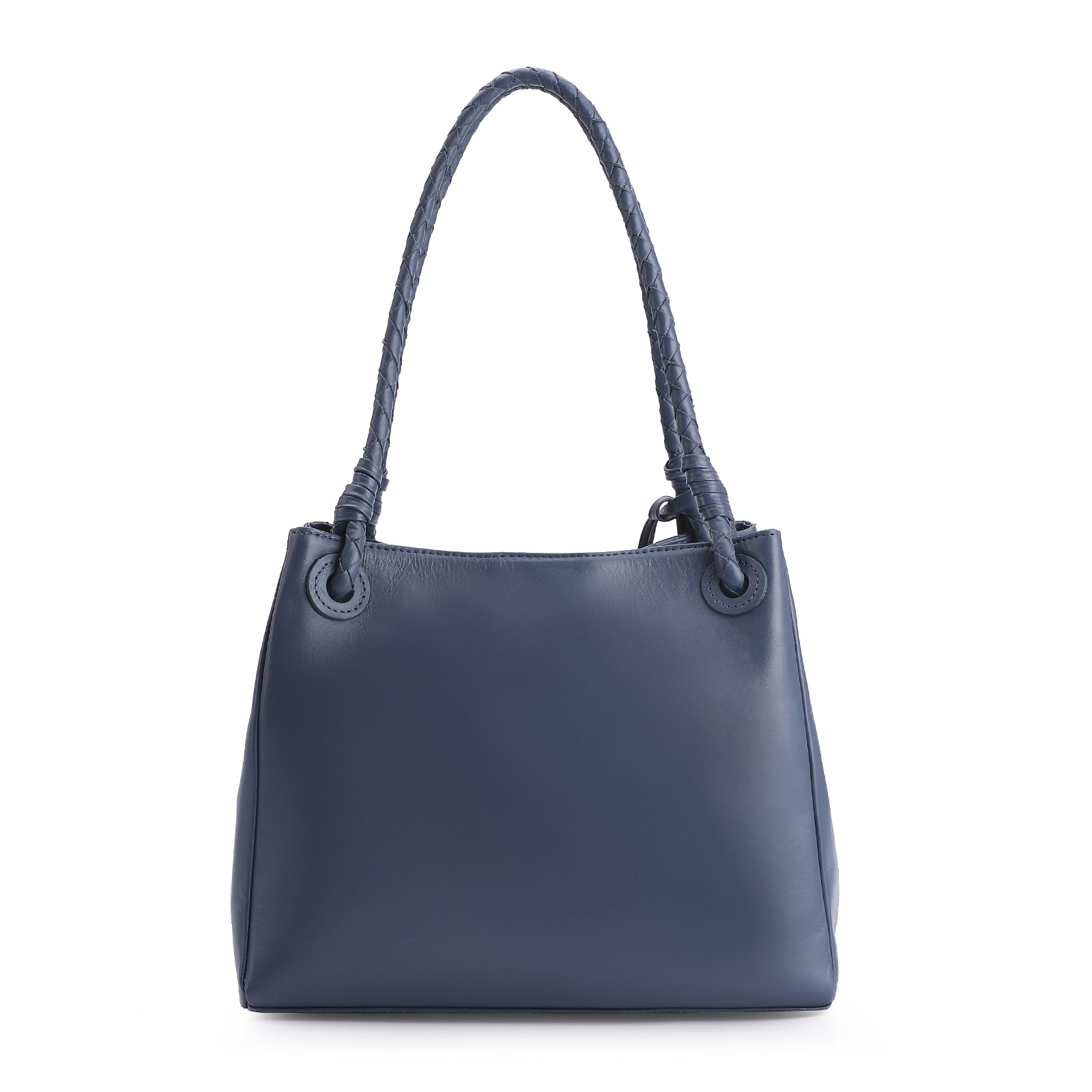 Bolsa Tote Tressê Couro Azul
