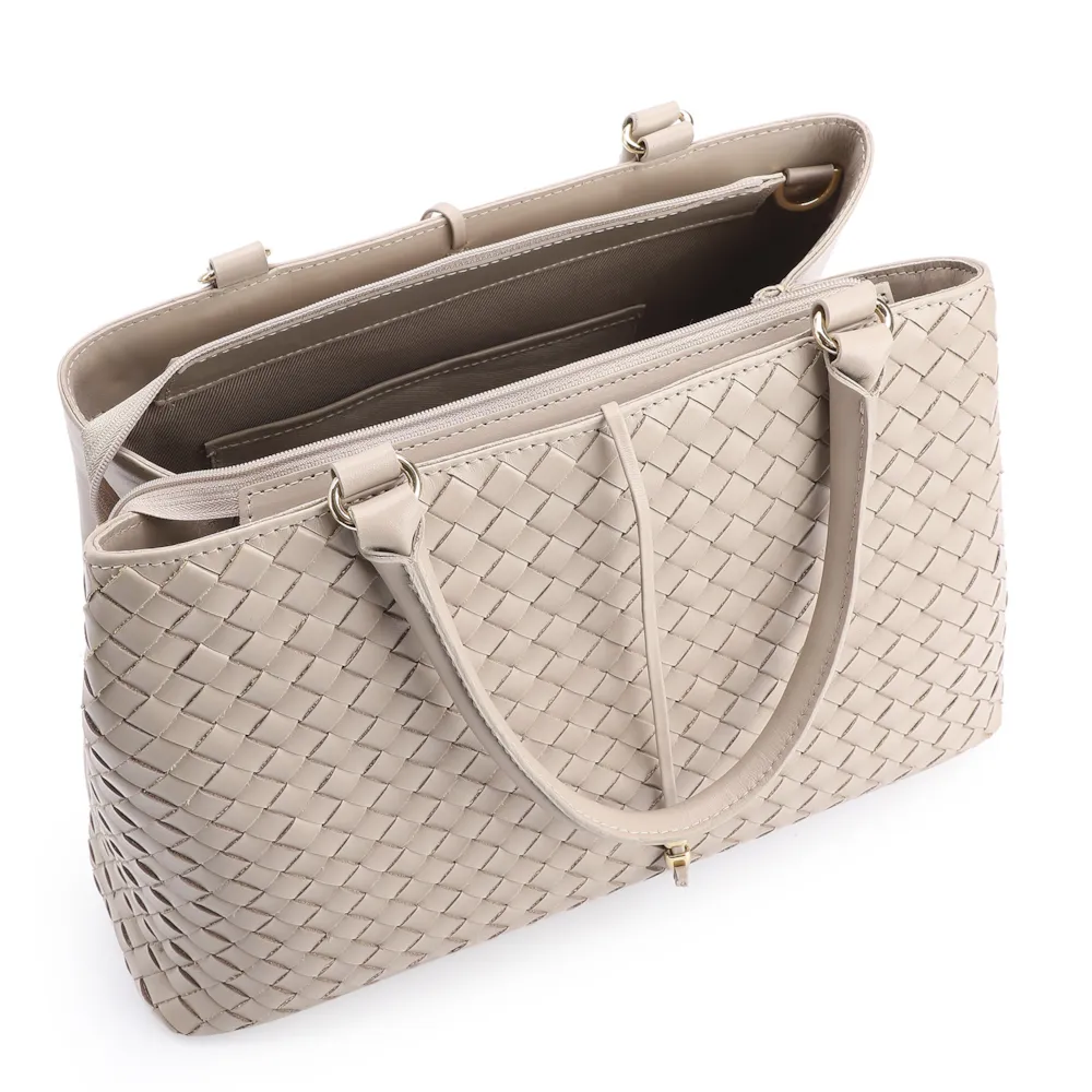 Bolsa Tote Tressê Couro Bege - imagem 4