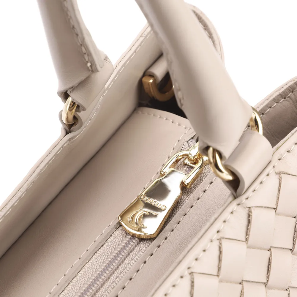Bolsa Tote Tressê Couro Bege - imagem 5