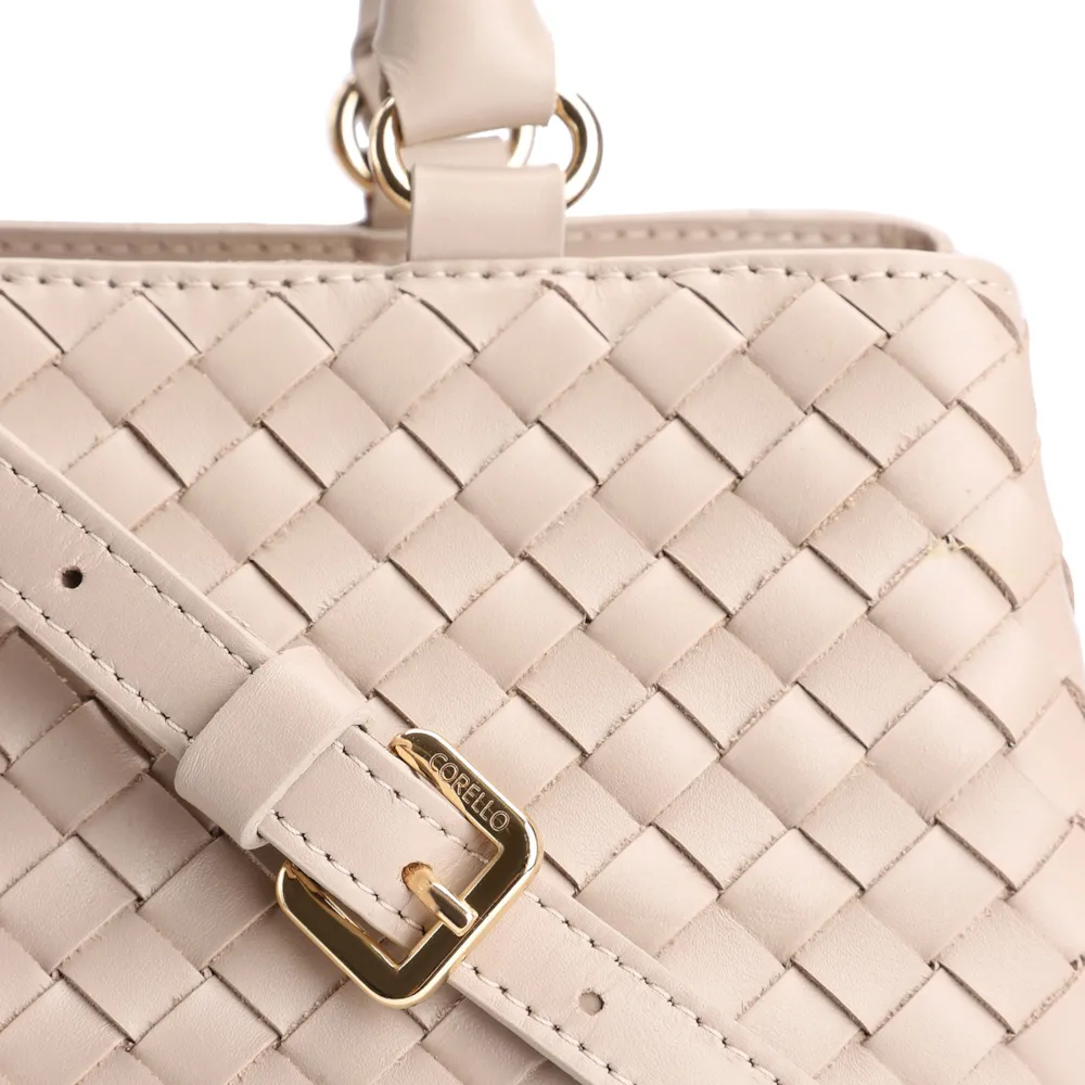 Bolsa Tote Tressê Couro Bege - imagem 7