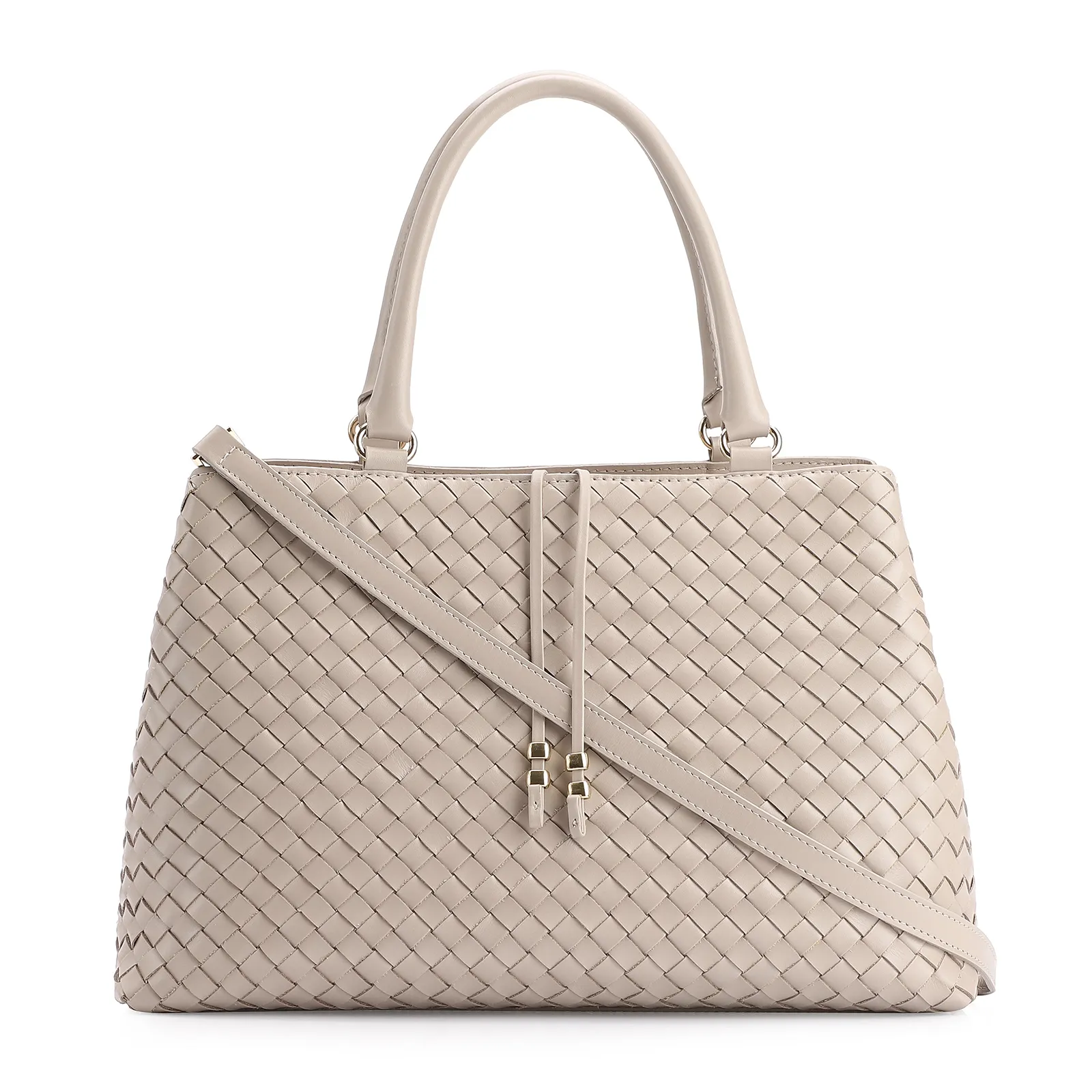 Bolsa Tote Tressê Couro Bege