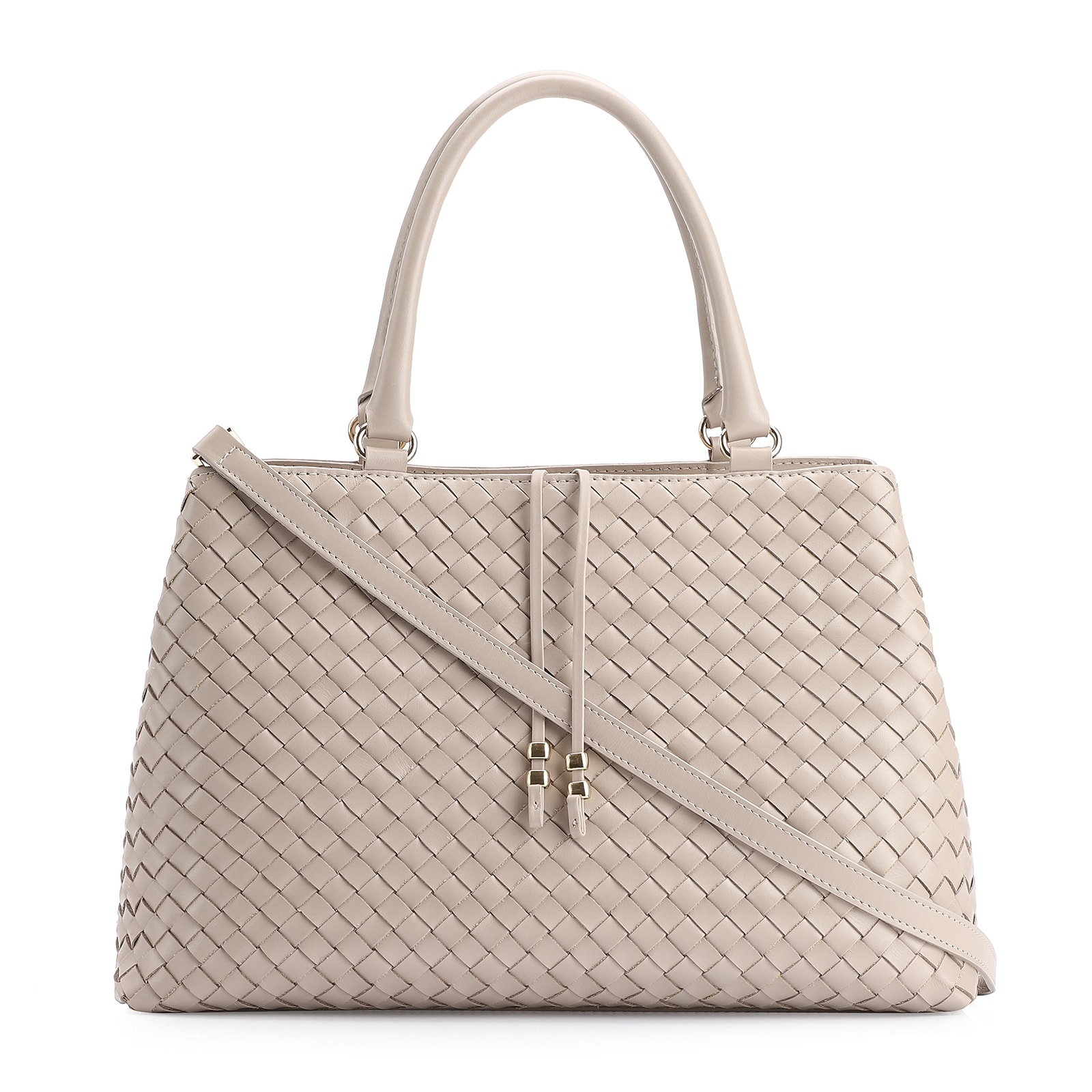 Bolsa Tote Tressê Couro Bege
