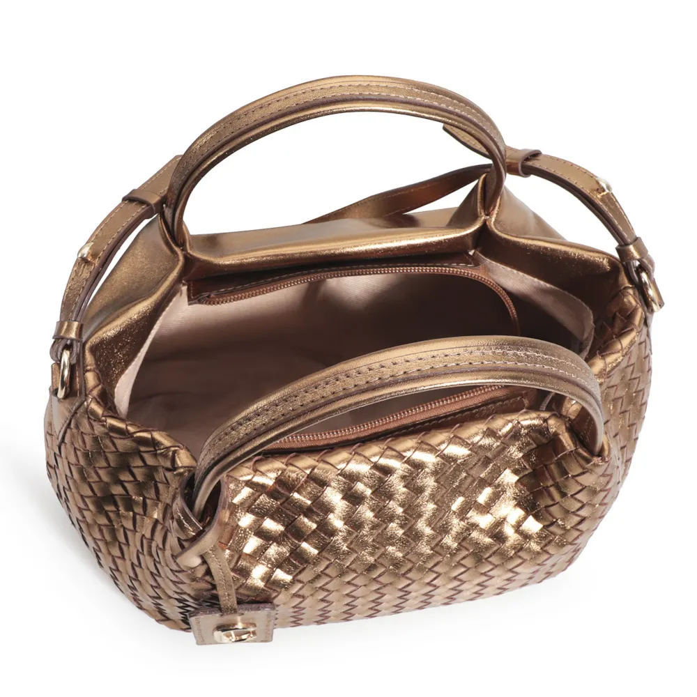Bolsa Tote Tressê Couro Bronze - imagem 5