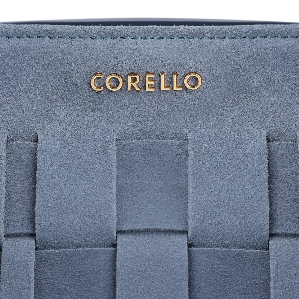 Bolsa Tote Tressê Couro Camurça/Couro Azul - imagem 6