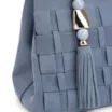 Bolsa Tote Tressê Couro Camurça/Couro Azul - imagem 7