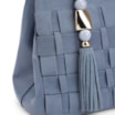Bolsa Tote Tressê Couro Camurça/Couro Azul - imagem 7