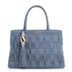 Bolsa Tote Tressê Couro Camurça/Couro Azul - imagem 1