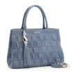 Bolsa Tote Tressê Couro Camurça/Couro Azul - imagem 2