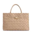 Bolsa Tote Tressê Couro Camurça/Couro Bege - imagem 1