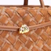 Bolsa Tote Tressê Couro Camurça/Couro Marrom Claro - imagem 7