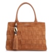Bolsa Tote Tressê Couro Camurça/Couro Marrom Claro - imagem 1
