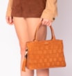 Bolsa Tote Tressê Couro Camurça/Couro Marrom Claro - imagem 2
