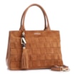Bolsa Tote Tressê Couro Camurça/Couro Marrom Claro - imagem 3
