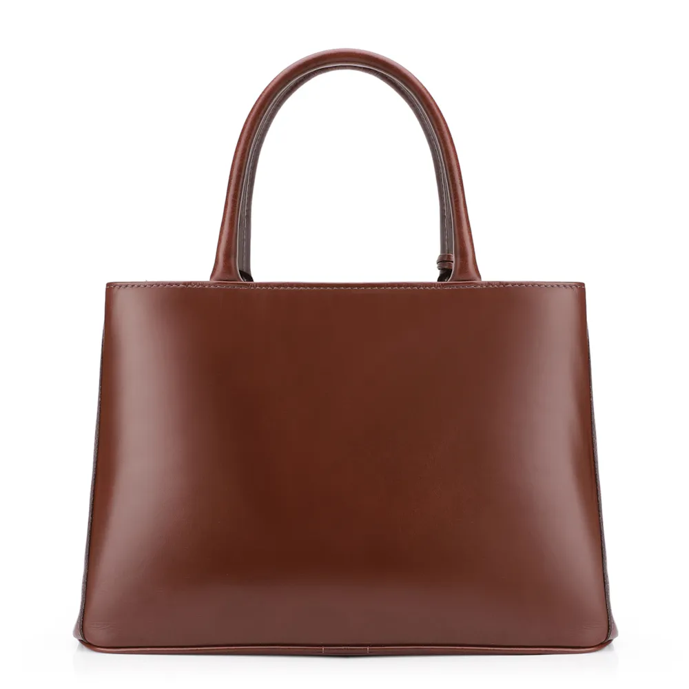 Bolsa Tote Tressê Couro Camurça/Couro Marrom Escuro - imagem 3