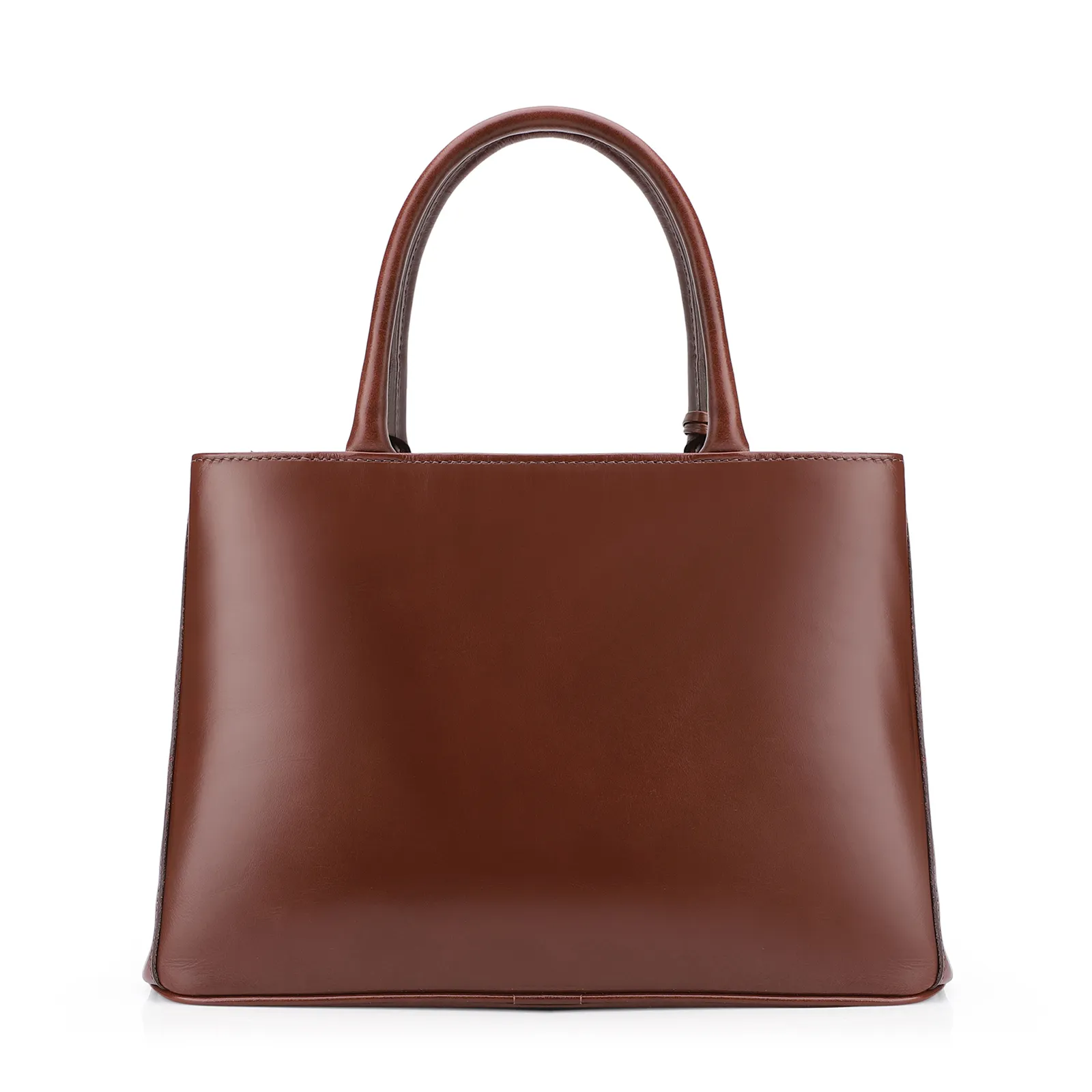 Bolsa Tote Tressê Couro Camurça/Couro Marrom Escuro