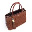 Bolsa Tote Tressê Couro Camurça/Couro Marrom Escuro - imagem 4
