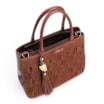Bolsa Tote Tressê Couro Camurça/Couro Marrom Escuro - imagem 4