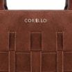 Bolsa Tote Tressê Couro Camurça/Couro Marrom Escuro - imagem 6