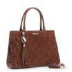 Bolsa Tote Tressê Couro Camurça/Couro Marrom Escuro - imagem 2