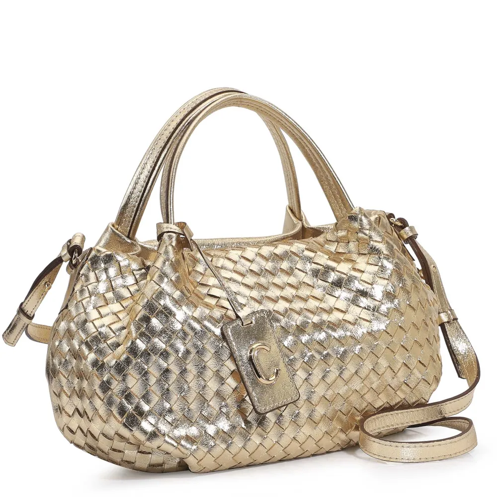 Bolsa Tote Tressê Couro Champagne - imagem 3